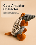 Sir Snout-a-Lot the Anteater Plush Dog Toy – Soft Squeaky Corduroy Dog Toy with Textured Shell & PP Cotton Filling – Cute Plush Toy for Gentle Chewing, Fetch, Carrying & Indoor Play