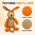 LOVABLE LIVINGS Floppy Plush Dog Toy with Rope Tail – Soft Toy for Fetching, Shaking & Cuddling
