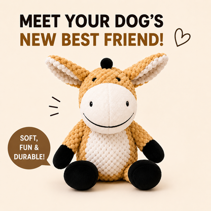 LOVABLE LIVINGS Squeaky Plush Dog Toy for Medium & Large Dogs – Soft Textured Cuddly Dog Toy with Built-In Squeaker – Durable Interactive Play & Comfort Toy