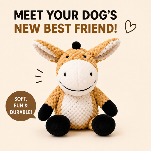 LOVABLE LIVINGS Squeaky Plush Dog Toy for Medium & Large Dogs – Soft Textured Cuddly Dog Toy with Built-In Squeaker – Durable Interactive Play & Comfort Toy