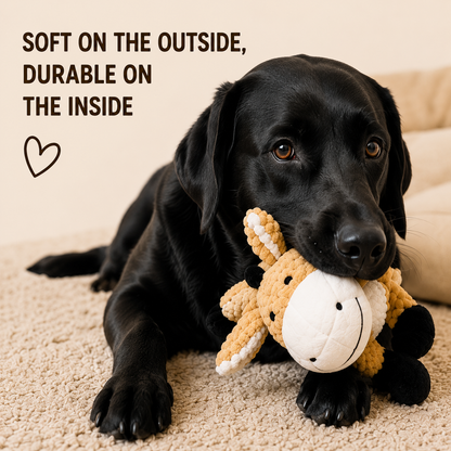 LOVABLE LIVINGS Squeaky Plush Dog Toy for Medium & Large Dogs – Soft Textured Cuddly Dog Toy with Built-In Squeaker – Durable Interactive Play & Comfort Toy