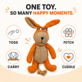LOVABLE LIVINGS Floppy Plush Dog Toy with Rope Tail – Soft Toy for Fetching, Shaking & Cuddling