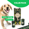 LOVABLE LIVINGS 100% Compostable & Fully Biodegradable Dog Poop Bags - Green - unscented