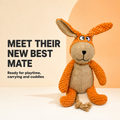 LOVABLE LIVINGS Floppy Plush Dog Toy with Rope Tail – Soft Toy for Fetching, Shaking & Cuddling