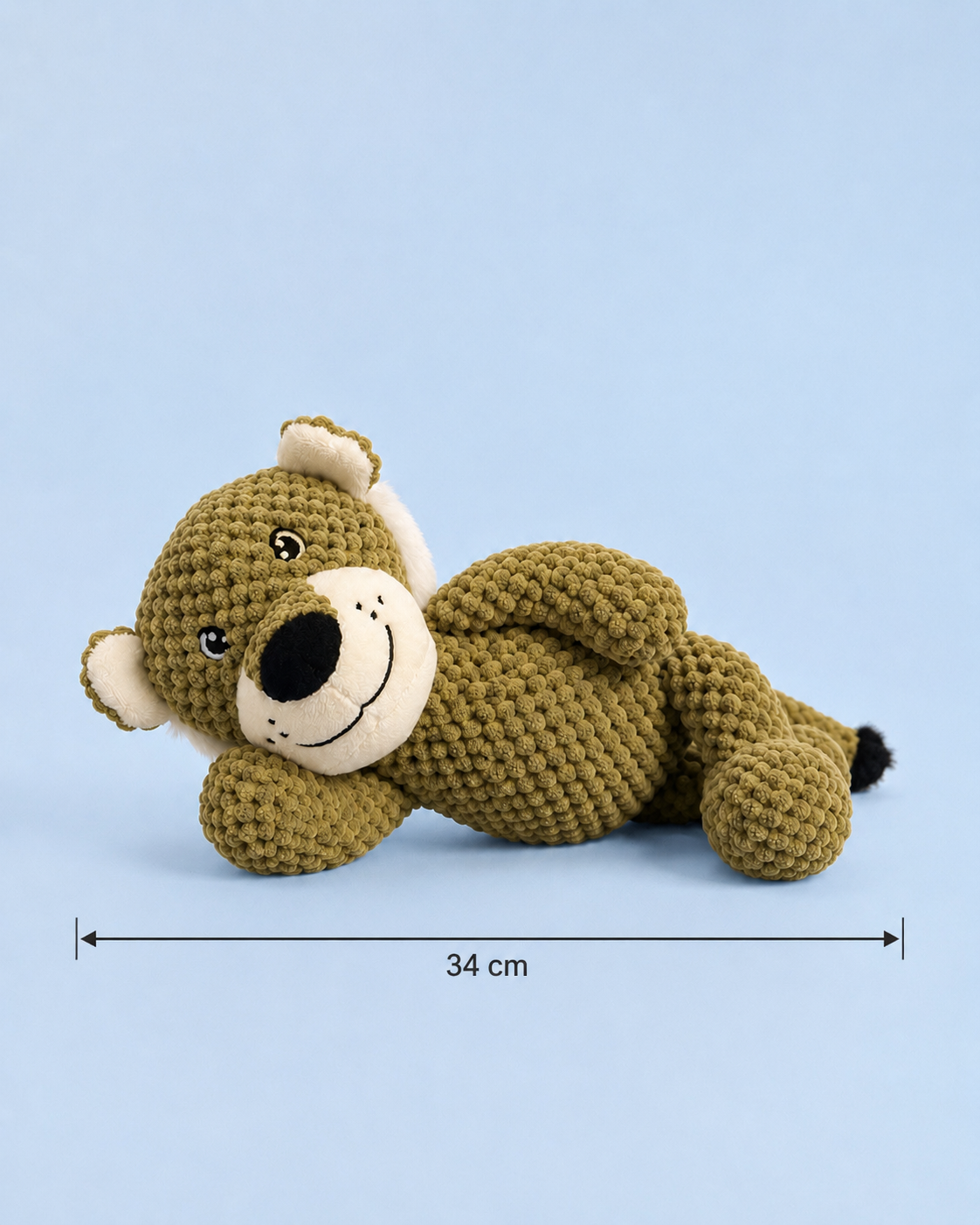 Leo the Lounge Lion Plush Dog Toy – Soft Squeaky Lion Toy for Dogs with Bubble Plush Texture & PP Cotton Filling – Cute Cuddly Dog Toy for Gentle Chewing, Carrying, Fetching & Indoor Play