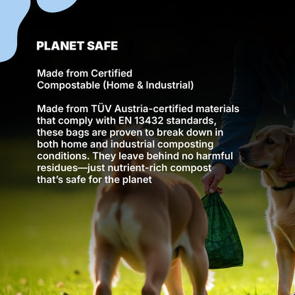 LOVABLE LIVINGS Compostable Poop Bags - Green - unscented
