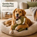 Leo the Lounge Lion Plush Dog Toy – Soft Squeaky Lion Toy for Dogs with Bubble Plush Texture & PP Cotton Filling – Cute Cuddly Dog Toy for Gentle Chewing, Carrying, Fetching & Indoor Play