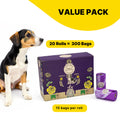 LOVABLE LIVINGS  100% Compostable & Fully Biodegradable Dog Poop Bags - Purple - Lavender scented