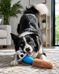 Lovable Livings Pack Of 3 Plush Dog Chew Toys with Textured Rubber Bodies, Cute Fox, A Ferret & Raccoon Puppy Toys, Soft Fuzzy Tails, Interactive Fetch, Tug & Teething Toys for Small Medium Dogs