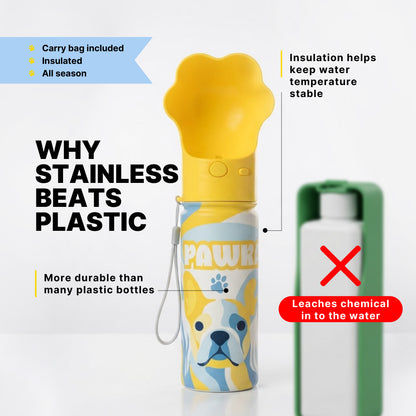 Insulated Dog Water Bottle - Yellow #Yellow
