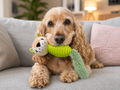 Lovable Livings Pack Of 3 Plush Dog Chew Toys with Textured Rubber Bodies, Cute Fox, A Ferret & Raccoon Puppy Toys, Soft Fuzzy Tails, Interactive Fetch, Tug & Teething Toys for Small Medium Dogs