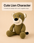 Leo the Lounge Lion Plush Dog Toy – Soft Squeaky Lion Toy for Dogs with Bubble Plush Texture & PP Cotton Filling – Cute Cuddly Dog Toy for Gentle Chewing, Carrying, Fetching & Indoor Play