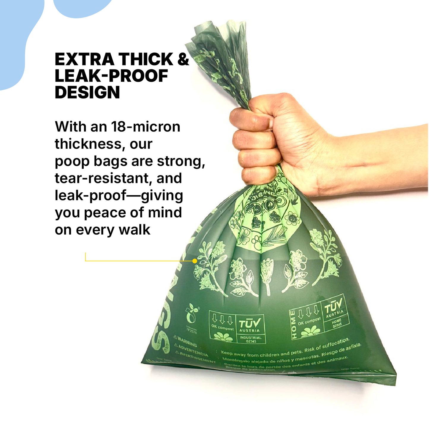 LOVABLE LIVINGS Compostable Poop Bags - Green - unscented