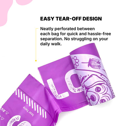 LOVABLE LIVINGS Compostable Poop Bags - Purple - Lavender scented