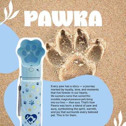 PAWRA – 18oz Premium Double Wall Stainless Steel Dog Water Bottle | Leak-Proof, Zero Waste, All-Season