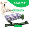 LOVABLE LIVINGS 100% Compostable & Fully Biodegradable Dog Poop Bags - Green - unscented