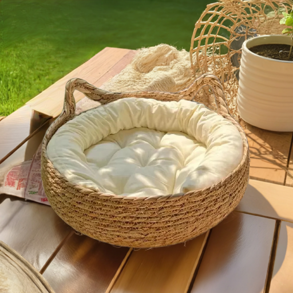 Handmade Rattan Woven Cat Litter Box